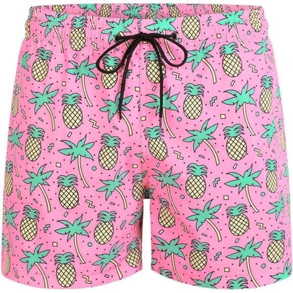 Men's Pineapple Swim Trunks with Compression Liner | 5 Inch Board Shorts - Picture 4 of 8